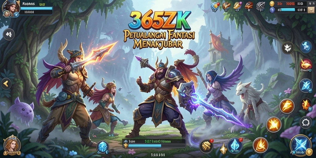 Tangkapan layar utama gameplay RPG yang penuh aksi.