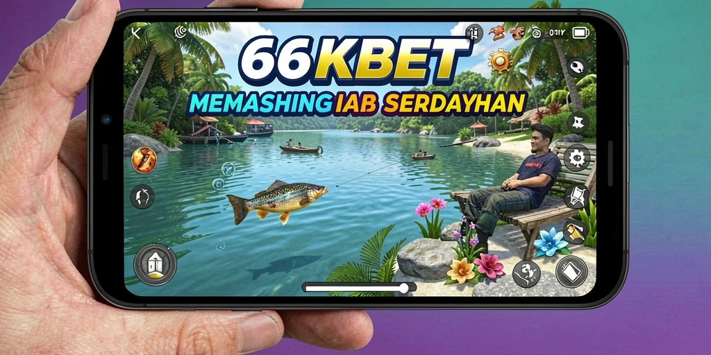 Tampilan gameplay 66KBET dengan aksi memancing yang menantang.