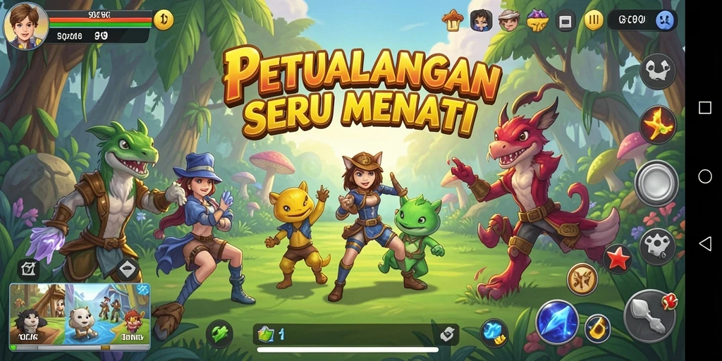 Screenshot gameplay 9ZK yang menampilkan aksi petualangan seru.