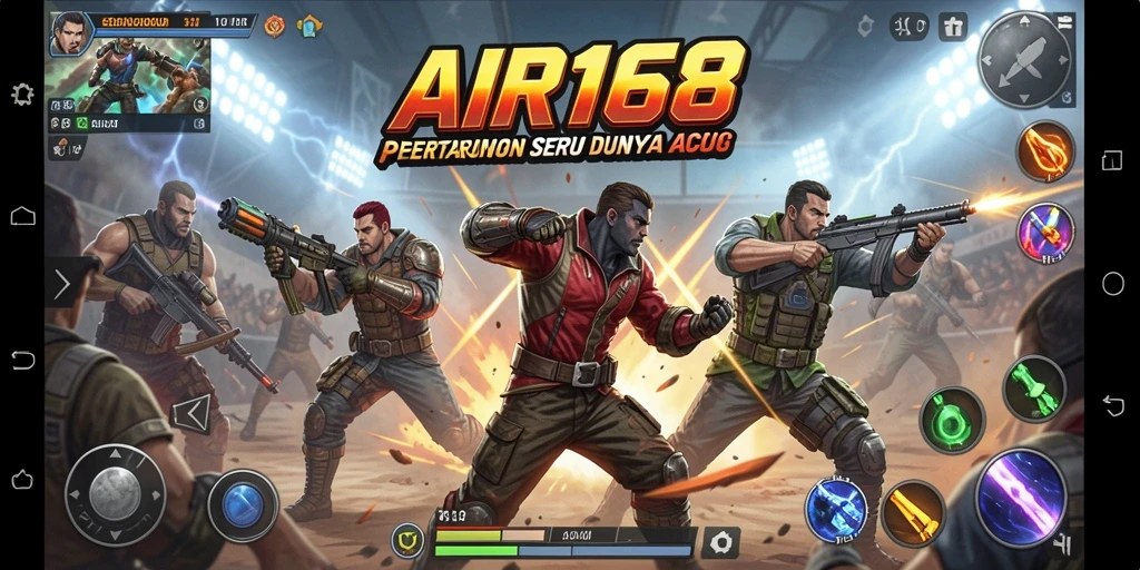 Tangkapan layar utama dari AIR168 yang menampilkan aksi pertarungan yang seru.