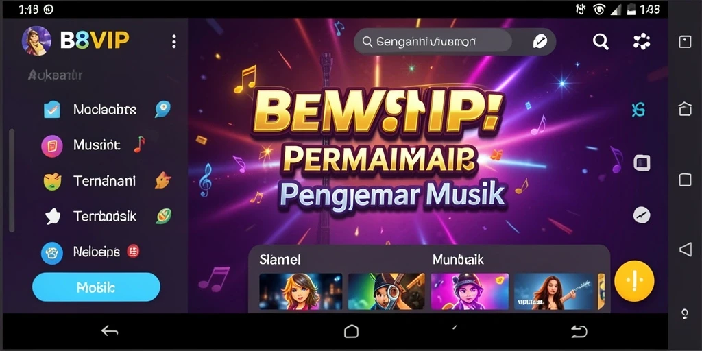 Tampilan gameplay B8VIP yang menarik dengan berbagai lagu yang tersedia.