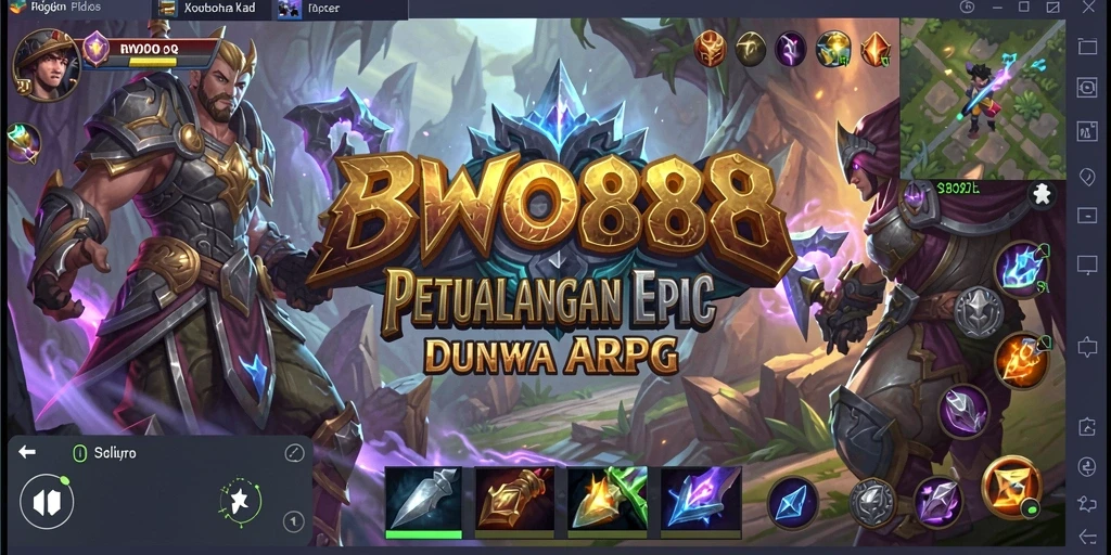 Tangkapan layar utama BWO888 menampilkan pertempuran ARPG yang seru.