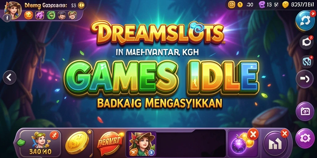 Screenshot permainan DREAMSLOTS menampilkan tampilan gulungan dengan efek menarik.