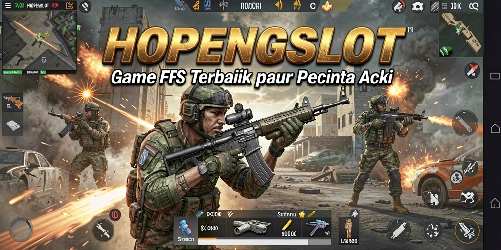 Screenshot gameplay HOPENGSLOT menampilkan aksi tembak-menembak yang seru.