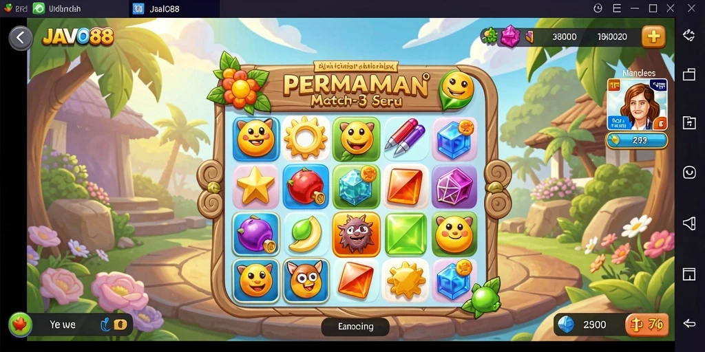 Screenshot gameplay <strong>JAVO88</strong> yang memperlihatkan momen mencocokkan elemen.
