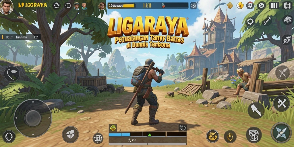 Tampilan gameplay LIGARAYA yang memukau dan penuh petualangan.