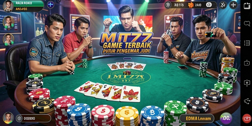 Screenshot gameplay poker yang menegangkan dan mengasyikkan di MT777.