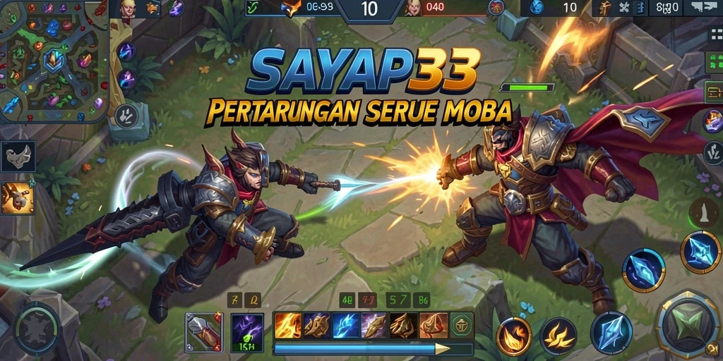 Screenshot SAYAP33 menampilkan aksi seru dalam permainan MOBA.