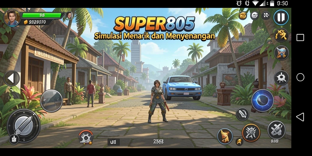 Gameplay SUPER805 yang menarik dan penuh warna.