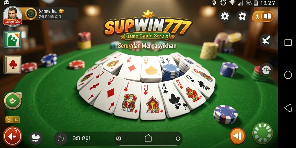 Tampilan gameplay SUPWIN777 dengan suasana Gaple yang mendebarkan.