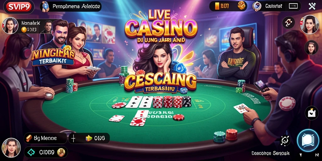 Tangkapan layar gameplay SVIP9 menampilkan interaksi langsung dalam permainan Live Casino.